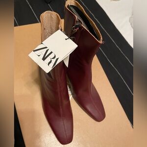 Zara burgundy booties